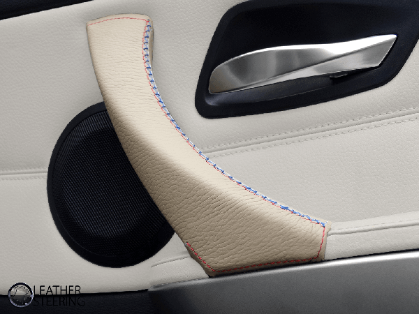 Cubierta de cuero para manijas interiores Dakota Beige BMW Serie 3 E90 E91 E92 y M3 316-340 i / d