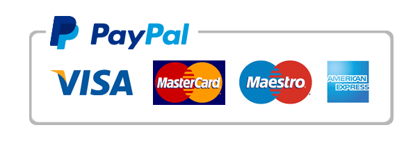 Transacción segura de PayPal, pagar con una tarjeta de pago, no se requiere una cuenta.